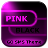 GO SMS Pink Black Neon Theme icon