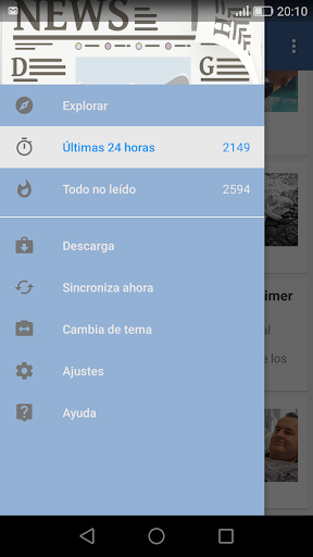 Android application prensa española screenshort