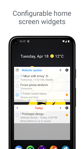 Screenshot of Reminders to do list and notes