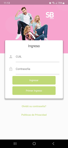 Android application SB SALUD screenshort