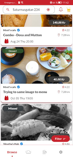 Android application BookMyFood screenshort
