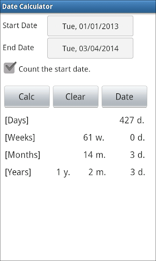 Date Calculator Screen 2