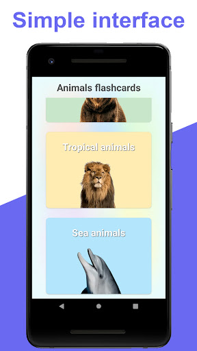Flashcards for kids: Animals Screen 2