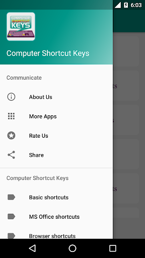 Computer Shortcut Keys Screen 3