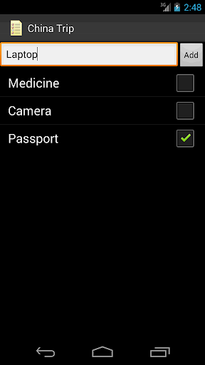 Android application CheckList Reminder screenshort