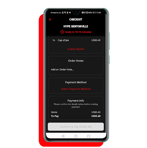 Screenshot of Hype Coffee