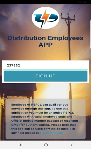 Android application PSPCL Employee App screenshort