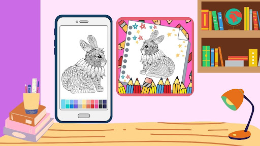Rabbit Mandala Coloring Game
