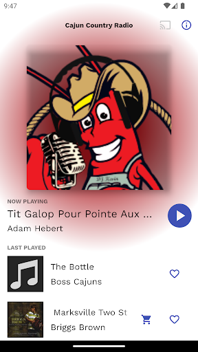 Android application CCR Cajun Country Radio screenshort