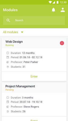 Android application WEKA myEvents screenshort