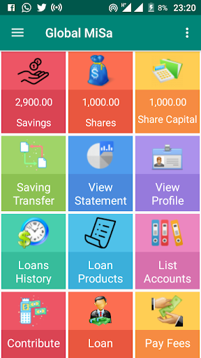 Android application GlobalMisa - Sacco App screenshort