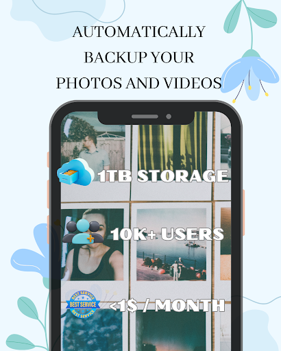 Android application Photos backup cloud storage screenshort