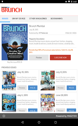 Android application Brunch Mumbai screenshort