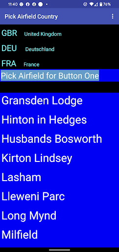 Flight log shortcut Screen 2