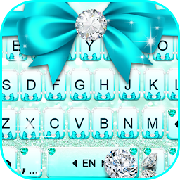Cyan Diamond Bowknot Keyboard