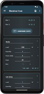 Electrical Cost Captura de pantalla
