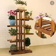 Wooden Flower Shelf Design