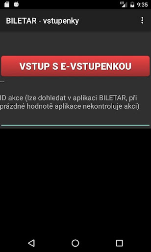 Android application BILETAR – vstupenky screenshort