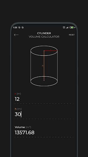 Geometry calculator Screen 3