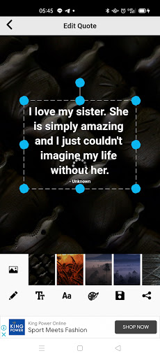 Android application I Love My Sister Quotes screenshort