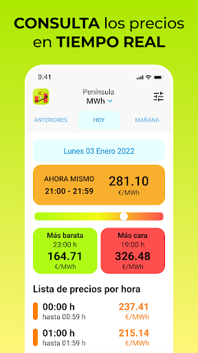 Android application Precio Luz ESPAÑA: Ahorra PVPC screenshort