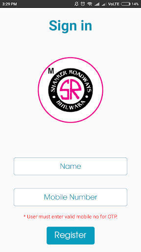 Android application Shanker Roadways screenshort