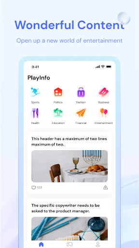 Android application PlayInfo: Info & Games screenshort