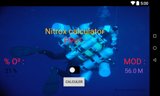 Simple Diving Nitox calculator Screen 2