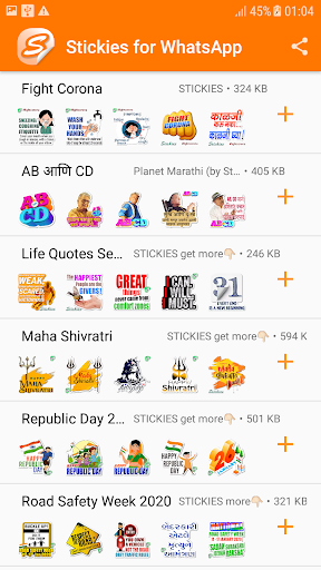 Android application STICKIES WAStickerApps screenshort