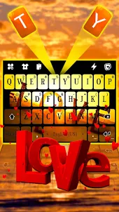 最新版、クールな Love Sunset のテーマキーボード