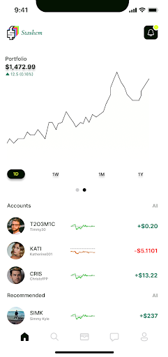Stashem: Social Media Trading Screen 3
