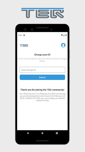 Android application TEQ Charging screenshort
