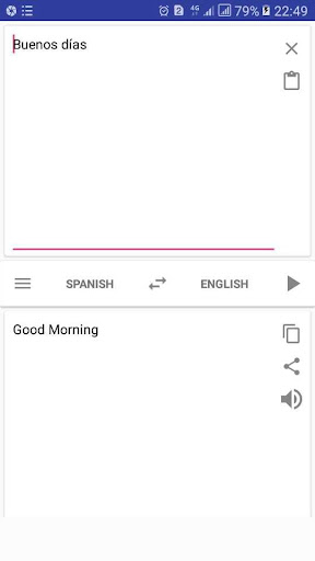 Android application English Spanish Translator wit screenshort