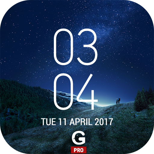 Galaxy S8 Plus Digital Clock W logo