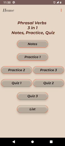 Android application English Phrasal Verbs screenshort