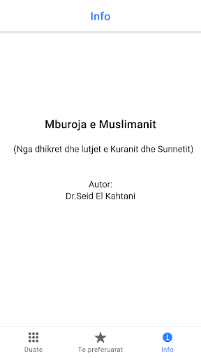 Android application Mburoja e Muslimanit screenshort