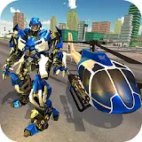 Miami Police Helicopter Transform Robot Wars Game icon