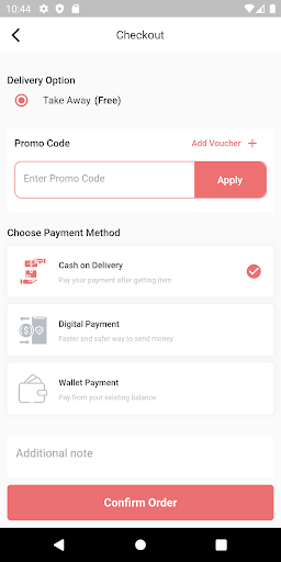 Android application My Order screenshort