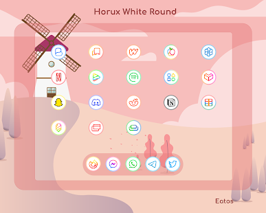 Horux White - Round Icon Pack Capture d'écran