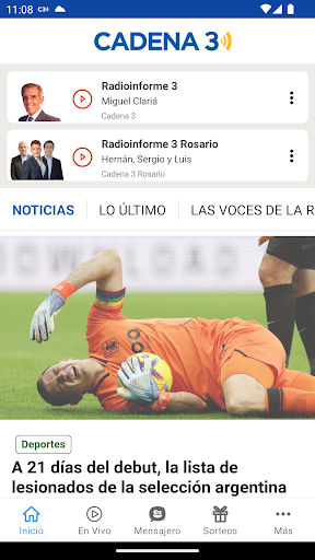 Android application Cadena 3 Argentina screenshort