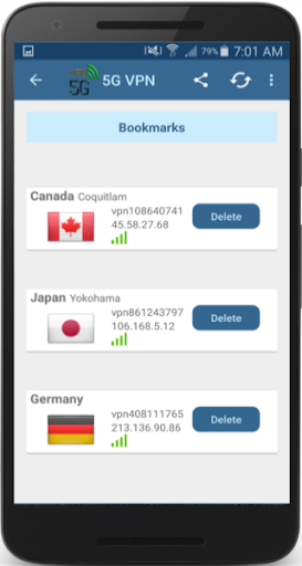 Android application 5G VPN screenshort
