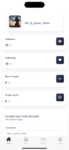 Android application InstAnalytics screenshort