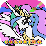 Coloring book little pony icon