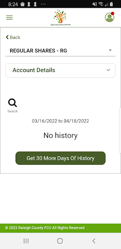 RCFCU Mobile Banking Screen 3