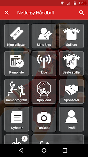 Android application Nøtterøy Håndball screenshort