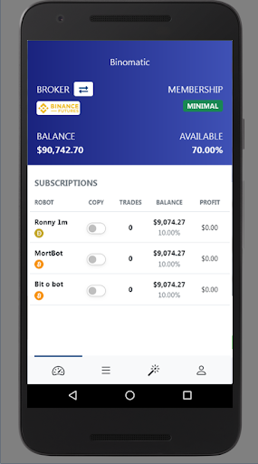 Android application Binomatic: Copy Trading screenshort
