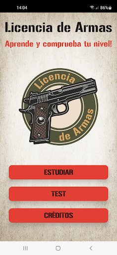 Android application Licencia de Armas screenshort