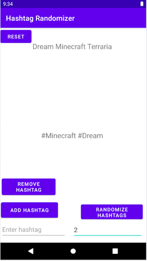 Hashtag Randomizer Screen 2