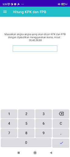 Android application Hitung KPK FPB dan Caranya screenshort