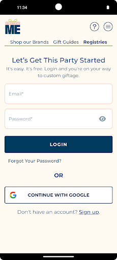 Android application Celebrate Me Registry screenshort